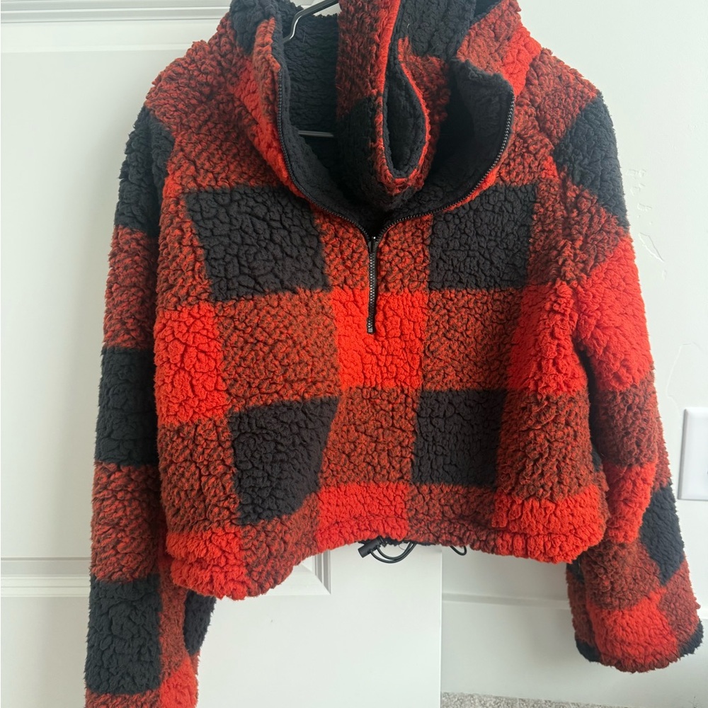 BuffBunny Reversible Fleece Fuzzy Cropped Jacket and Matching Headband